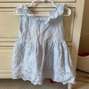 Light Blue Sleeveless Dress with Eyelet Details